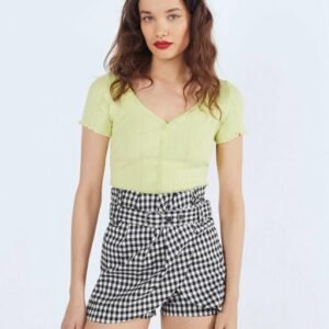 Gingham check print skort