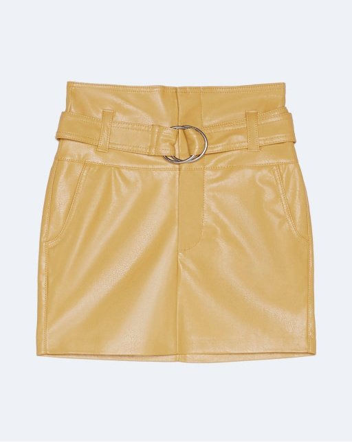 Faux leather skirt with belt - Image 5