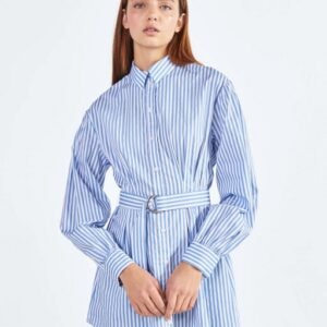 Poplin shirt with belt