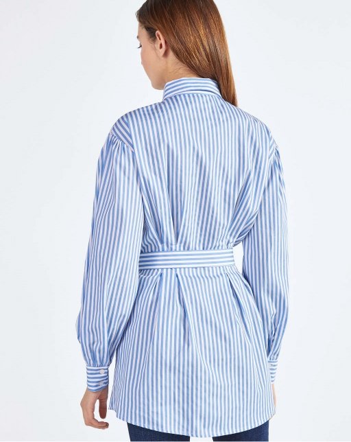 Poplin shirt with belt - Image 2