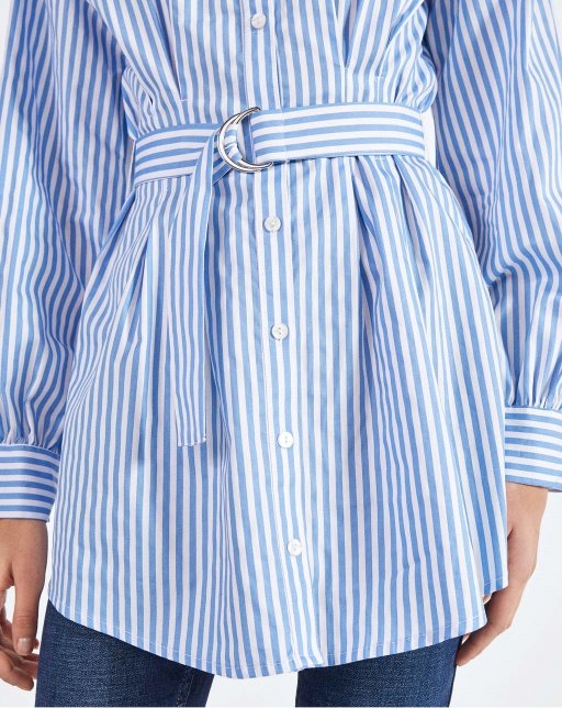 Poplin shirt with belt - Image 3